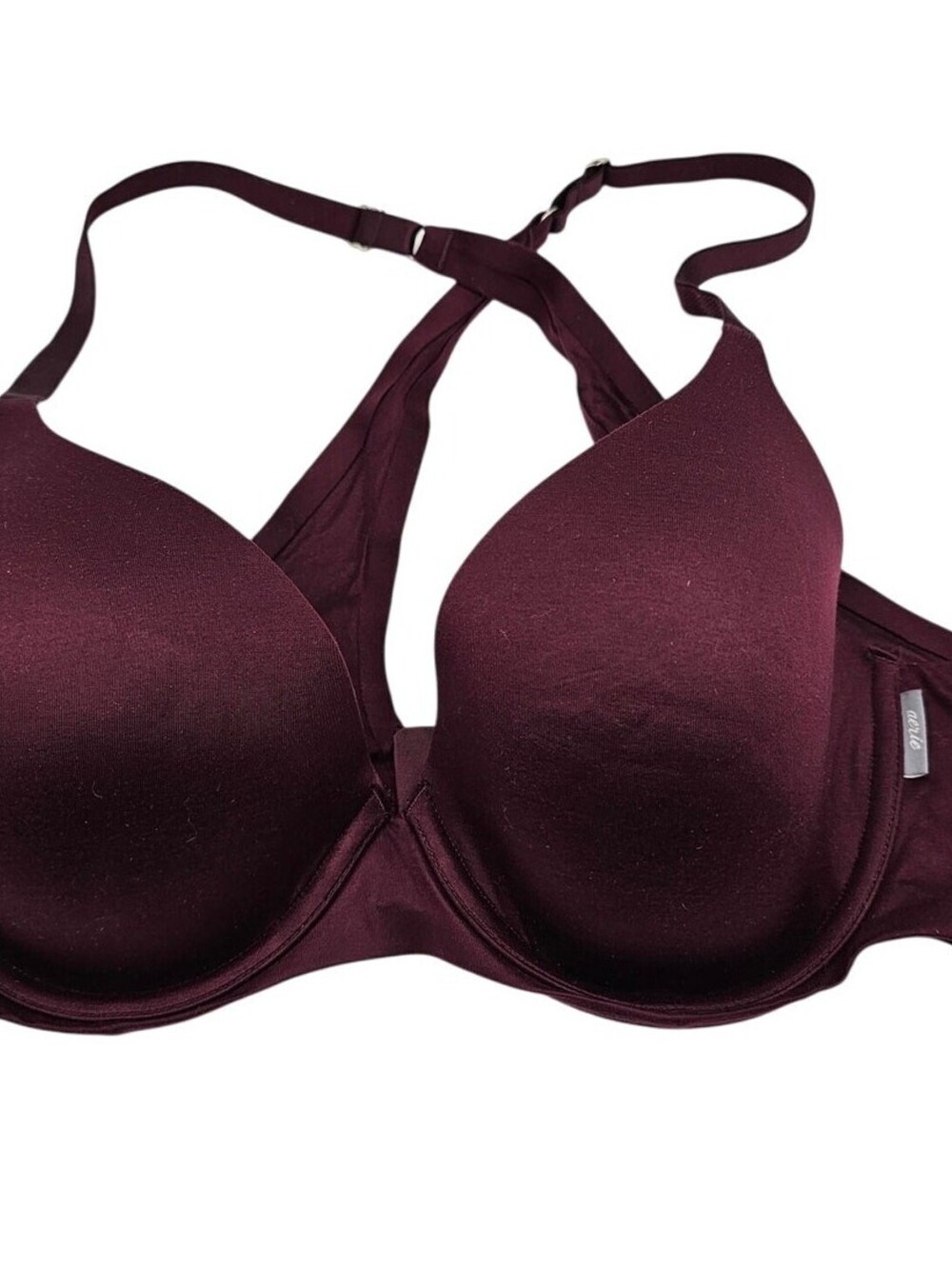 Aerie Womens Sz 34D Strappy T Shirt Bra Dark Purple Lightly Padded Sunnie